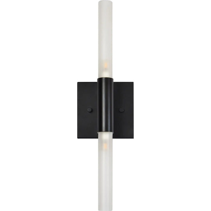 Lina Wall Sconce – Matte Black & Etched Glass