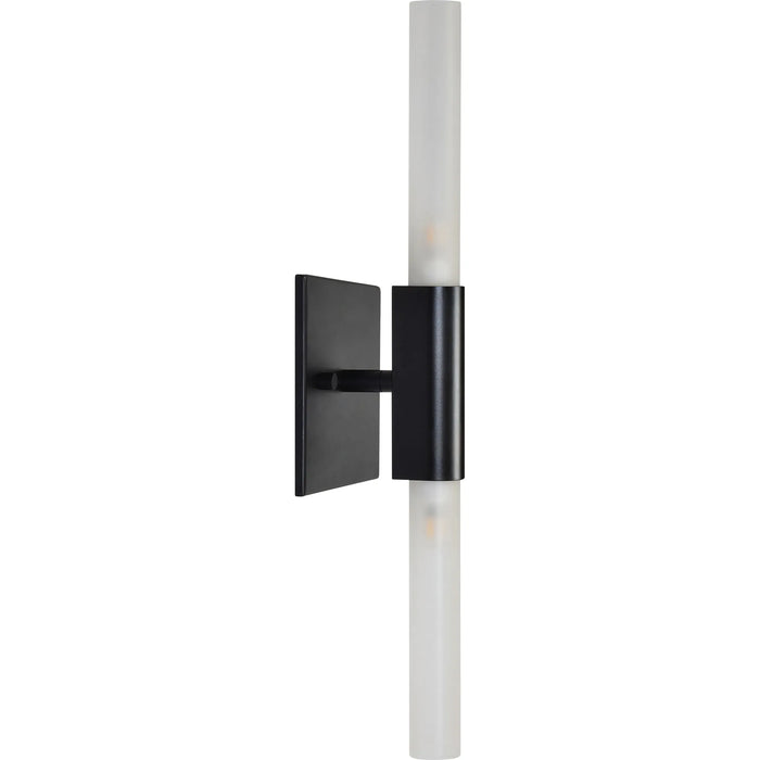 Lina Wall Sconce – Matte Black & Etched Glass