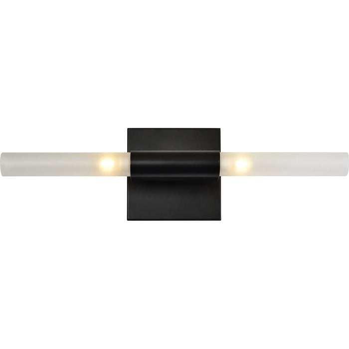 Lina Wall Sconce – Matte Black & Etched Glass