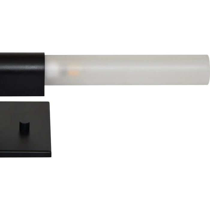 Lina Wall Sconce – Matte Black & Etched Glass