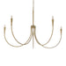 Gold chandelier with multiple arms on a white background