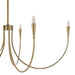 Gold chandelier with five arms on a white background