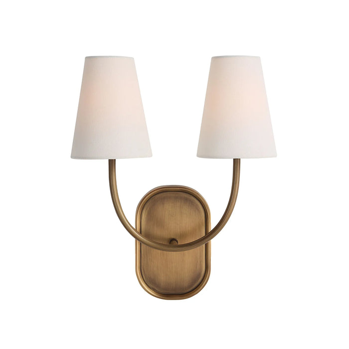 Maddie Wall Sconce – Double Arm in Antique Brass