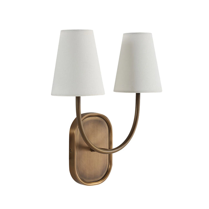 Maddie Wall Sconce – Double Arm in Antique Brass