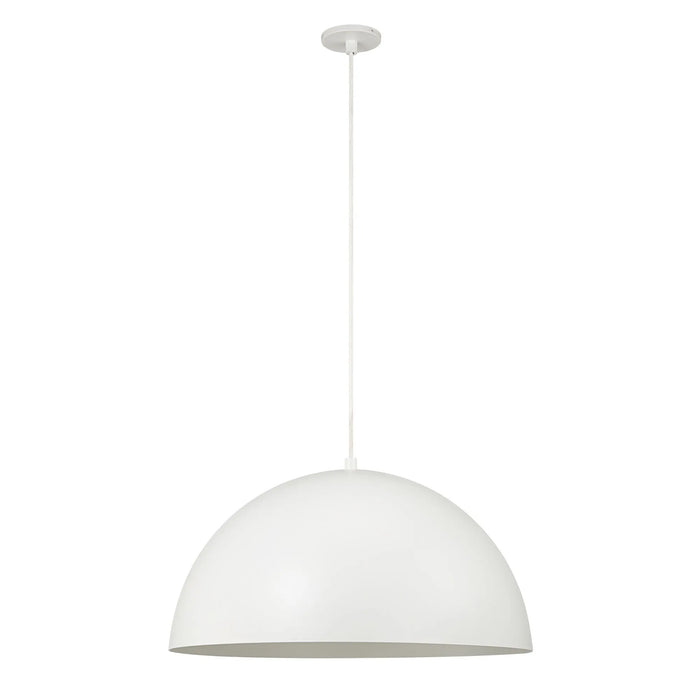 White pendant dome light on a white background