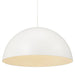 White pendant dome light on a white background