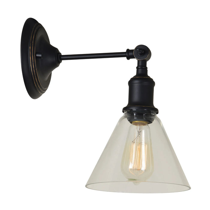 Renta Wall Sconce – Oil-Rubbed Bronze with Clear Glass Shade