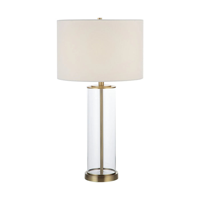 Saco Table Lamps – Clear Glass & Satin Brass (Set of 2)