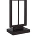 Black rectangular lamp base on a white background