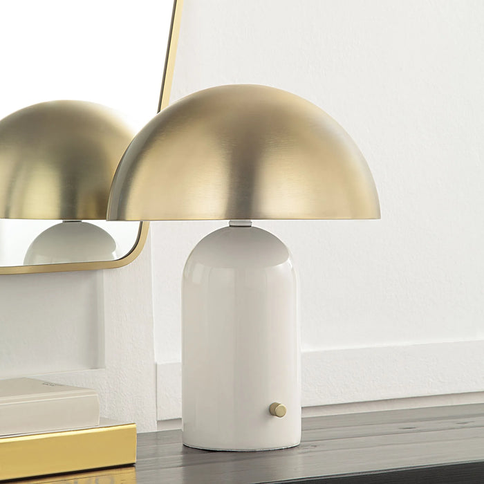 Solero Table Lamp – Off-White Ceramic & Champagne Brass