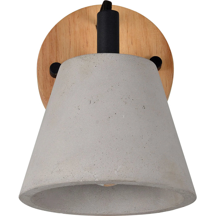 Turtle Bay Wall Sconce – Concrete & Wood with Black Accents