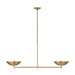 Gold pendant light fixture on a white background