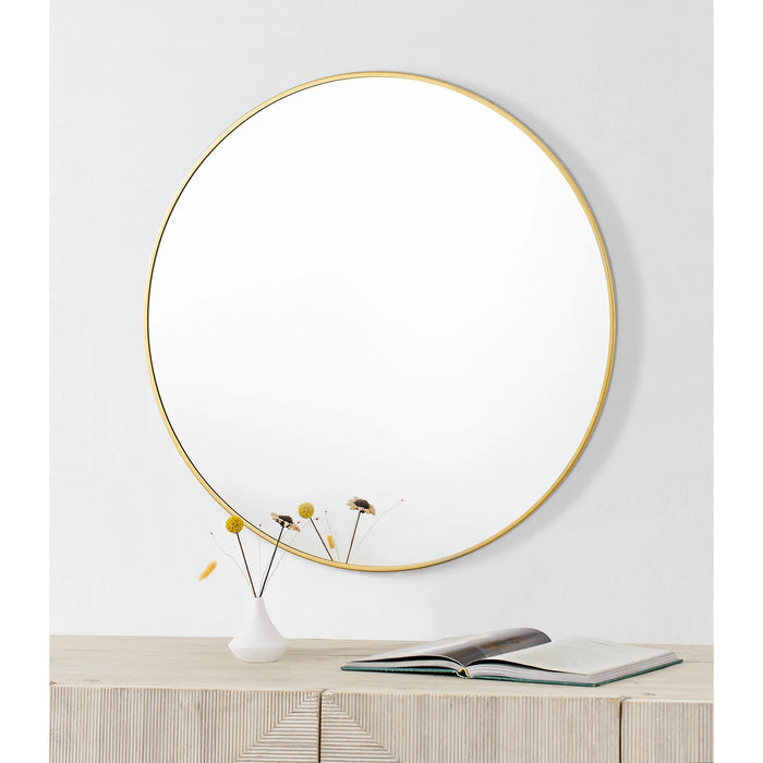 Alegre Round Wall Mirror – Gold Iron Frame