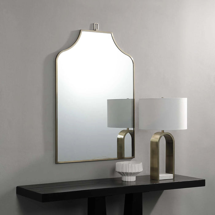 Calliope Wall Mirror – Antique Brushed Brass Iron Frame