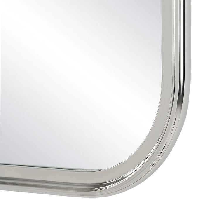 Dios Wall Mirror – Polished Nickel with Decorative Ring