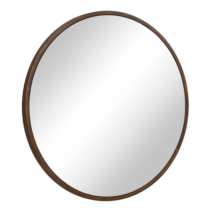 Modi Round Wall Mirror – Walnut-Finished Mimosaceae Wood