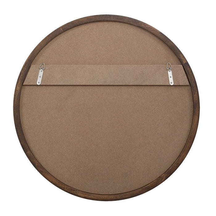Modi Round Wall Mirror – Walnut-Finished Mimosaceae Wood
