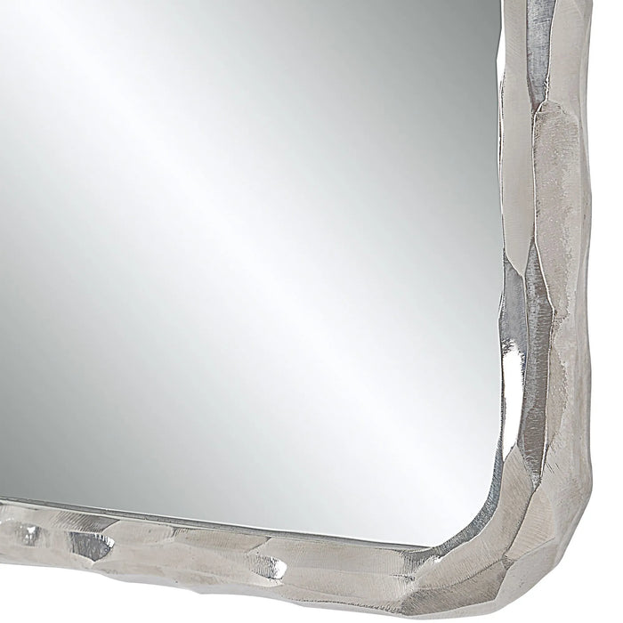 Pollonia Wall Mirror – Polished Nickel Cast Aluminum Frame