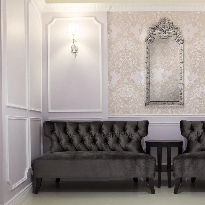Venetian Wall Mirror – Etched All-Glass Design