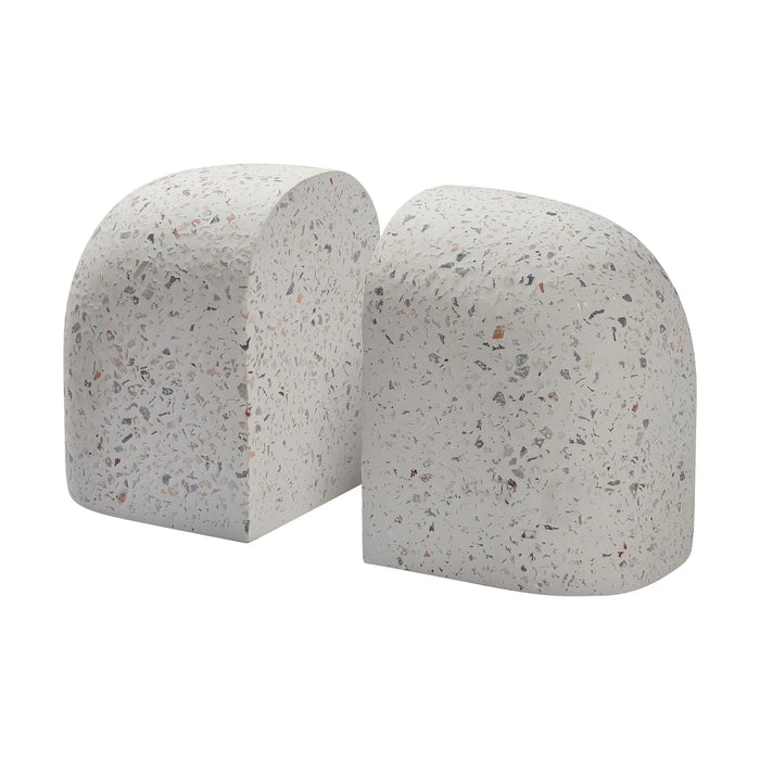 Bruno Bookends – Terrazzo White Speckled (Set of 2)