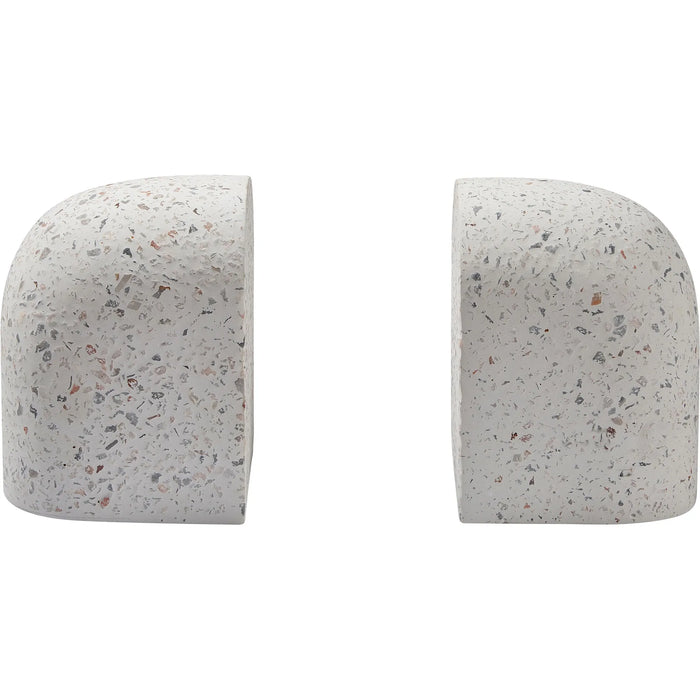 Bruno Bookends – Terrazzo White Speckled (Set of 2)