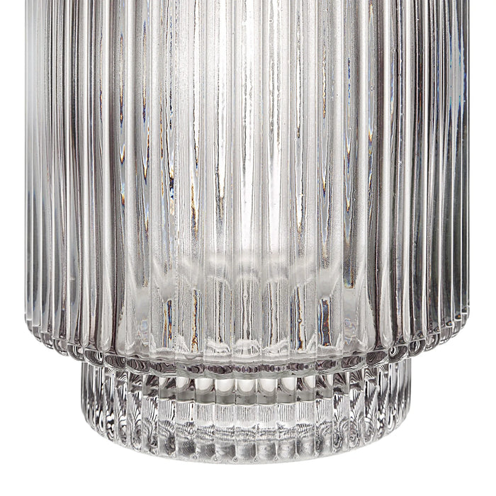 Amiens Grey Fluted Glass Vase