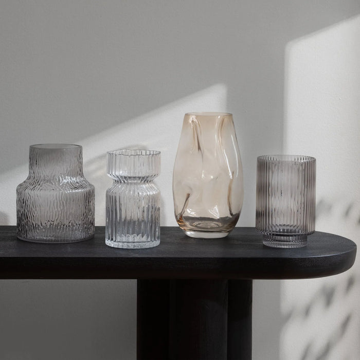 Amiens Grey Fluted Glass Vase