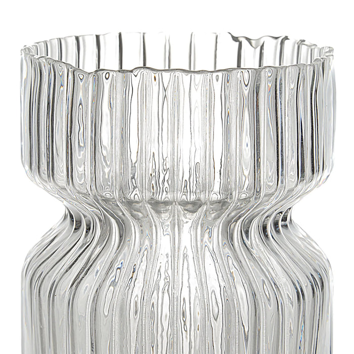 Gladys Clear Fluted Glass Vase