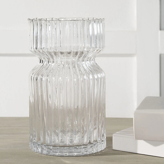 Gladys Clear Fluted Glass Vase