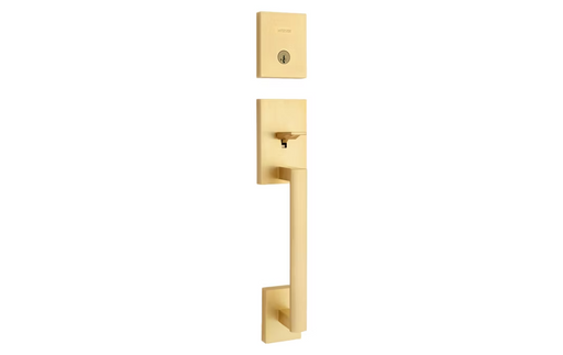 San Clemente Exterior Door Handleset - Satin Brass - Exterior-Only Handleset