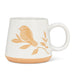 Side view of Abbott 17 oz ivory and tan Bird and Branch mug