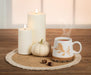 Bird and Branch stoneware mugs styled in a warm fall kitchen