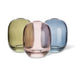 Abbott decorative glass vase collection in dark blue, blush pink, and olive green finishes