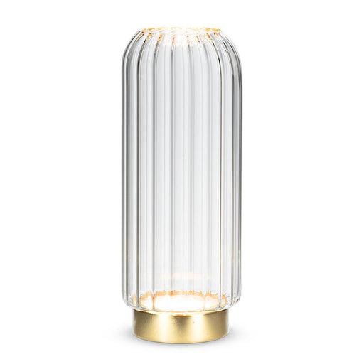 Abbott large panel LED vase illuminated with warm white LED lighting