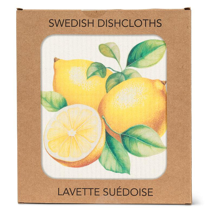 Abbott Lemon Dishcloth retail packaging showing reusable eco-friendly cleaning cloth