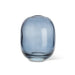 Abbott medium barrel bud vase in dark blue glass with a rounded decorative design