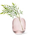 Abbott dark rose glass bud vase styled with decorative greenery stems