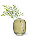 Abbott moss green glass bud vase styled with decorative greenery stems