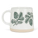 Abbott wide-base pinecone stoneware mug in ivory and green, sold as a set of six
