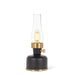 Abbott small rechargeable lantern LED lamp with chimney in black finish