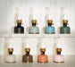 Collection of small rechargeable lantern LED lamps in multiple colours and finishes
