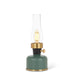 Abbott small rechargeable lantern LED lamp with chimney in green finish