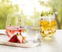 Abbott lemon stemless wine glass used for outdoor entertaining and summer gatherings