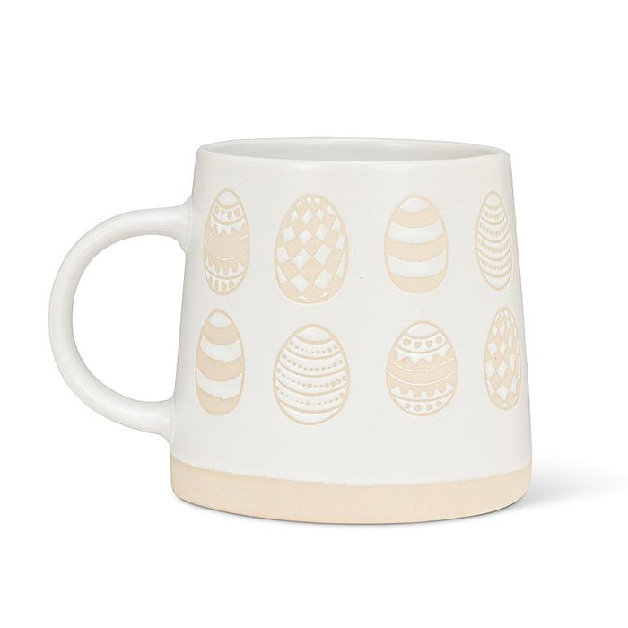 Alternate view of Abbott 14 oz wide-base mug with patterned egg design