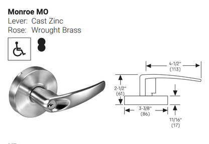 ACCENTRA 4600LN Monroe MO lever design and dimensions
