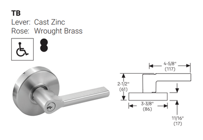 ACCENTRA 4600LN TB lever design and dimensions