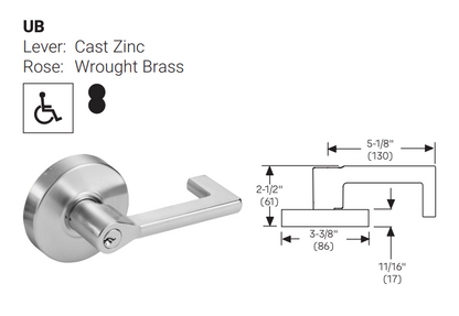 ACCENTRA 4600LN UB lever design and dimensions