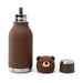 Exploded view of the Asobu Besties Brown Bear insulated water bottle with removable silicone topper