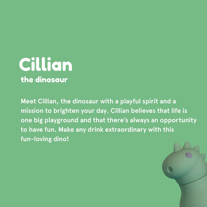 Cillian the Dinosaur collectible character from the Asobu Besties water bottle collection