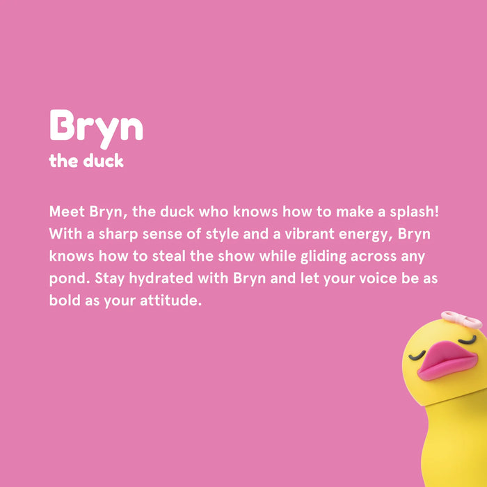 ASOBU Besties Ducky bottle with collectible silicone duck topper feature graphic